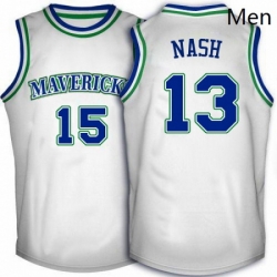 Mens Adidas Dallas Mavericks 13 Steve Nash Swingman White Throwback NBA Jersey