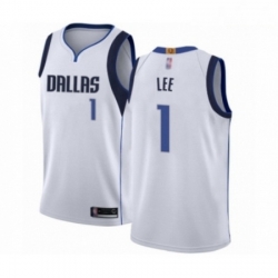 Mens Dallas Mavericks 1 Courtney Lee Authentic White Basketball Jersey Association Edition 