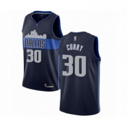 Mens Dallas Mavericks 30 Seth Curry Authentic Navy Blue Basketball Jersey Statement Edition 