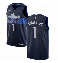 Mens Nike Dallas Mavericks 1 Dennis Smith Jr Swingman Navy Blue NBA Jersey Statement Edition