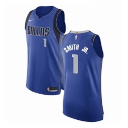 Youth Nike Dallas Mavericks 1 Dennis Smith Jr Authentic Royal Blue Road NBA Jersey Icon Edition