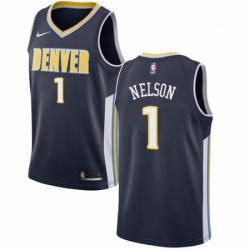 Mens Nike Denver Nuggets 1 Jameer Nelson Swingman Navy Blue Road NBA Jersey Icon Edition 