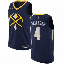 Mens Nike Denver Nuggets 4 Paul Millsap Swingman Navy Blue NBA Jersey City Edition 