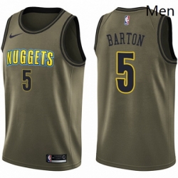 Mens Nike Denver Nuggets 5 Will Barton Swingman Green Salute to Service NBA Jersey