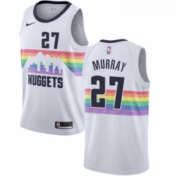 Womens Nike Denver Nuggets 27 Jamal Murray Swingman White NBA Jersey City Edition