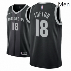 Men NBA 2018 19 Detroit Pistons 18 Zach Lofton City Edition Black Jersey 