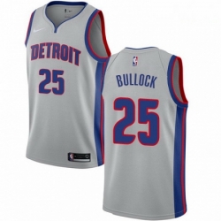 Mens Nike Detroit Pistons 25 Reggie Bullock Swingman Silver NBA Jersey Statement Edition 