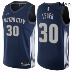 Mens Nike Detroit Pistons 30 Jon Leuer Swingman Navy Blue NBA Jersey City Edition 