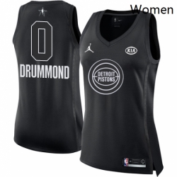 Womens Nike Detroit Pistons 0 Andre Drummond Swingman Black 2018 All Star Game NBA Jersey