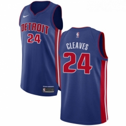 Youth Nike Detroit Pistons 24 Mateen Cleaves Authentic Royal Blue Road NBA Jersey Icon Edition