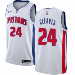 Youth Nike Detroit Pistons 24 Mateen Cleaves Swingman White Home NBA Jersey Association Edition