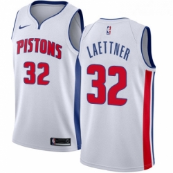 Youth Nike Detroit Pistons 32 Christian Laettner Swingman White Home NBA Jersey Association Edition