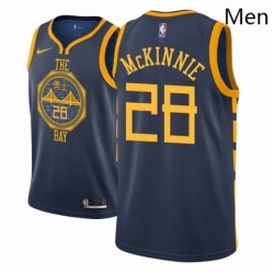 Men NBA 2018 19 Golden State Warriors 28 Alfonzo McKinnie City Edition Navy Jersey 