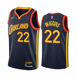 Men Nike Golden State Warriors 22 Andrew Wiggins Navy NBA Swingman 2020 21 City Edition Jersey