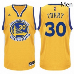 Mens Adidas Golden State Warriors 30 Stephen Curry Authentic Gold NBA Jersey