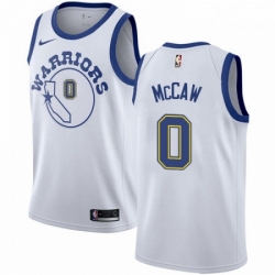 Mens Nike Golden State Warriors 0 Patrick McCaw Authentic White Hardwood Classics NBA Jersey 