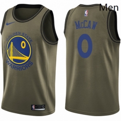 Mens Nike Golden State Warriors 0 Patrick McCaw Swingman Green Salute to Service NBA Jersey 