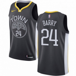 Mens Nike Golden State Warriors 24 Rick Barry Swingman Black Alternate NBA Jersey Statement Edition