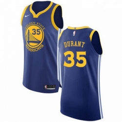 Mens Nike Golden State Warriors 35 Kevin Durant Authentic Royal Blue Road NBA Jersey Icon Edition