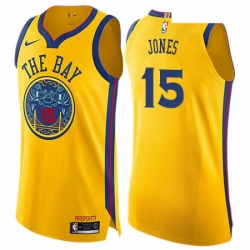 Womens Nike Golden State Warriors 15 Damian Jones Swingman Gold NBA Jersey City Edition