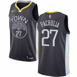 Womens Nike Golden State Warriors 27 Zaza Pachulia Swingman Black Alternate NBA Jersey Statement Edition