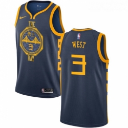 Womens Nike Golden State Warriors 3 David West Swingman Navy Blue NBA Jersey City Edition