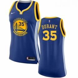 Womens Nike Golden State Warriors 35 Kevin Durant Authentic Royal Blue Road NBA Jersey Icon Edition