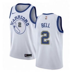 Youth Nike Golden State Warriors 2 Jordan Bell Swingman White Hardwood Classics NBA Jersey 