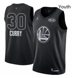 Youth Nike Jordan Golden State Warriors 30 Stephen Curry Swingman Black 2018 All Star Game NBA Jersey