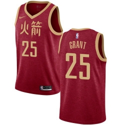 Men Nike Houston Rockets 25 Jerian Grant Red NBA Swingman City Edition 2018 19 Jersey