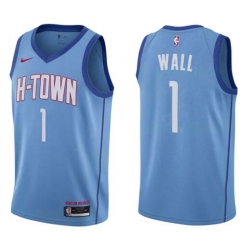 Men's Houston Rockets John Wall Blue Nike Association Swingman Jersey