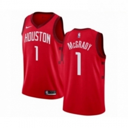 Mens Nike Houston Rockets 1 Tracy McGrady Red Swingman Jersey Earned Edition