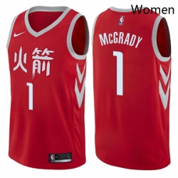 Womens Nike Houston Rockets 1 Tracy McGrady Swingman Red NBA Jersey City Edition