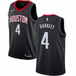 Womens Nike Houston Rockets 4 Charles Barkley Authentic Black Alternate NBA Jersey Statement Edition