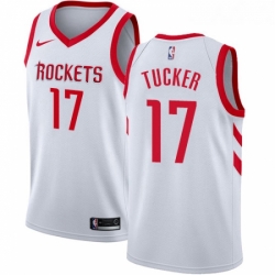 Youth Nike Houston Rockets 17 PJ Tucker Swingman White NBA Jersey Association Edition 