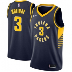 Men Nike Indiana Pacers 3 Aaron Holiday Navy Blue NBA Swingman Icon Edition Jersey