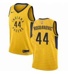 Mens Nike Indiana Pacers 44 Bojan Bogdanovic Swingman Gold NBA Jersey Statement Edition 