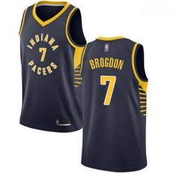 Pacers  7 Malcolm Brogdon Navy Blue Basketball Swingman Icon Edition Jersey