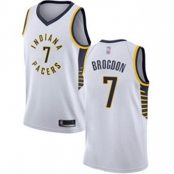 Pacers  7 Malcolm Brogdon White Basketball Swingman Association Edition Jersey