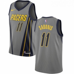 Womens Nike Indiana Pacers 11 Domantas Sabonis Swingman Gray NBA Jersey City Edition 