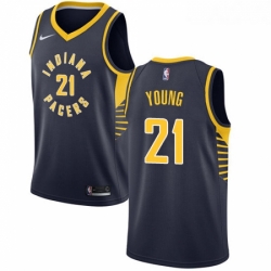 Womens Nike Indiana Pacers 21 Thaddeus Young Swingman Navy Blue Road NBA Jersey Icon Edition