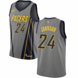 Youth Nike Indiana Pacers 24 Alize Johnson Swingman Gray NBA Jersey City Edition 