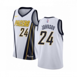 Youth Nike Indiana Pacers 24 Alize Johnson White Swingman Jersey Earned Edition 