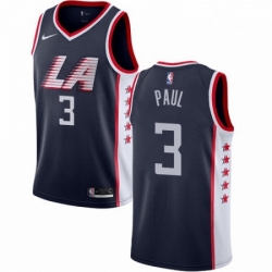 Mens Nike Los Angeles Clippers 3 Chris Paul Swingman Navy Blue NBA Jersey City Edition 