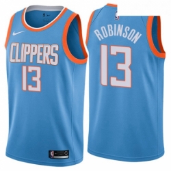 Womens Nike Los Angeles Clippers 13 Jerome Robinson Swingman Blue NBA Jersey City Edition 