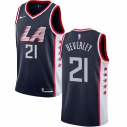 Womens Nike Los Angeles Clippers 21 Patrick Beverley Swingman Navy Blue NBA Jersey City Edition 