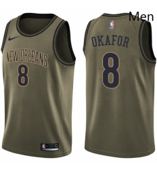 Mens Nike New Orleans Pelicans 8 Jahlil Okafor Swingman Green Salute to Service NBA Jersey 