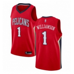 Womens Nike New Orleans Pelicans 1 Zion Williamson Red NBA Swingman Statement Edition Jersey 