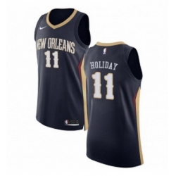 Womens Nike New Orleans Pelicans 11 Jrue Holiday Authentic Navy Blue Road NBA Jersey Icon Edition