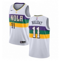 Womens Nike New Orleans Pelicans 11 Jrue Holiday Swingman White NBA Jersey City Edition